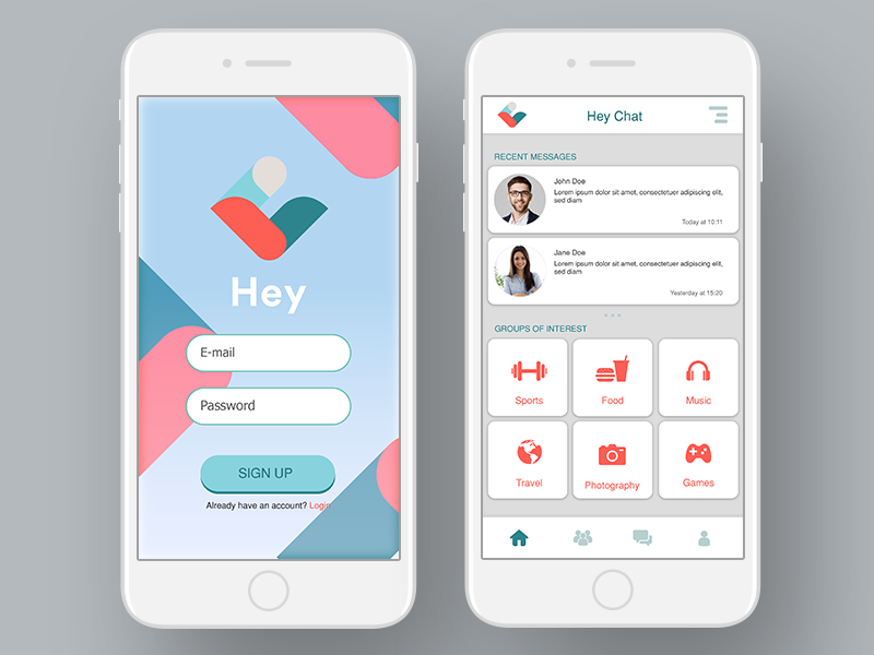 Heychat Concept UI App Design by André Craveiro on Dribbble