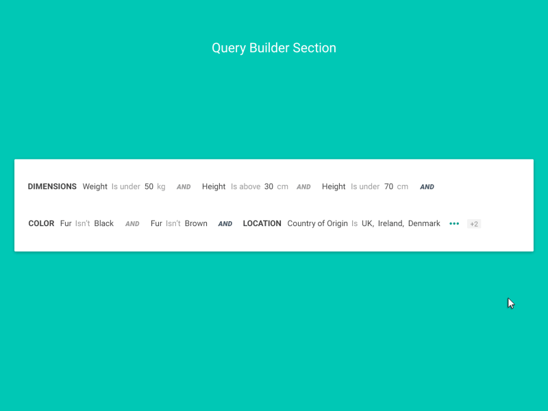 Query builder section
