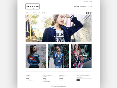 Branded clothing ecommerce fashion ui website