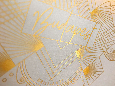 Final Budapest Gold Foil gold foil illustration line art