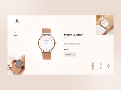 The concept of the first screen of the site watches adobe xd collection concept design first screen of the site lannier online shop online store pierre promo shop site store time ui uiux design ux watches web design website