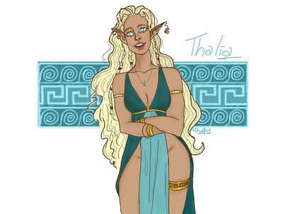 Thalia - the greek muse of comedy de design graphic design illustration