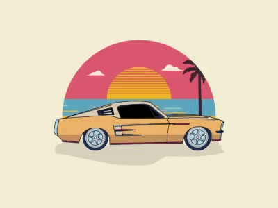 Sunset Mustang car motion mustang sun sunset
