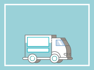 On the road again ! animation city delivery flat motion design perspectives street truck