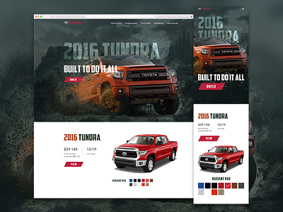 Tayota Tundra 2016 design jeep mobile toyota tundra uiux web