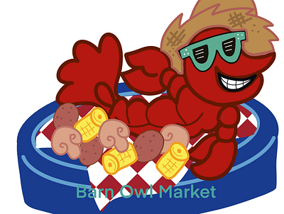 Crawfish looking like snack crawfish crawfish boil crawfish yrsy digital art foofie illustration mardi gras procreate
