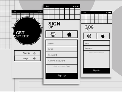 Sign Up Mobile Screens app design typography ui ux