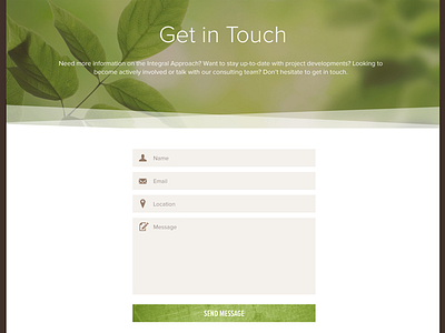 Website Design: Contact Page clean contact page nature