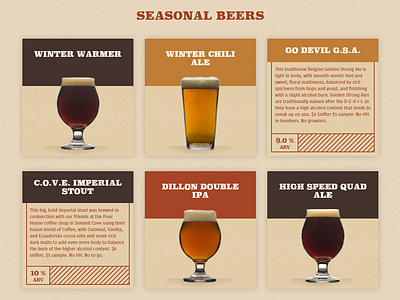 Beer List page for Colorado brewery beer brewery brewpub colorado dillon website design