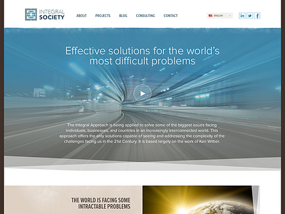 Homepage header with video blue design header motion philosophy responsive video website