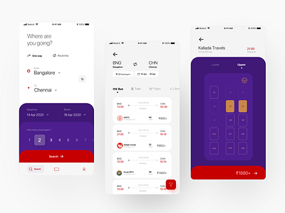 Bus booking application - concept pitch app app design application clean design system mobile app mobile app design ux