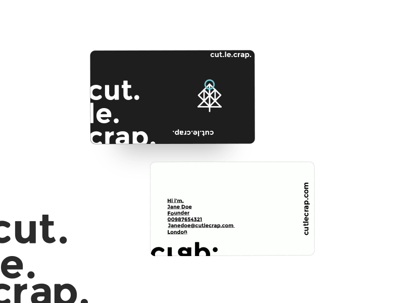 Business Card variations for two founders black business card branding businesscard graphic design logo natural