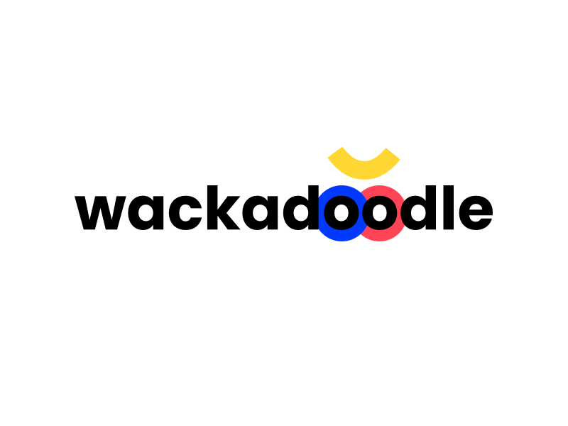 wackadoodle logo design clean doodle logo logo animation animation micro animation typography white