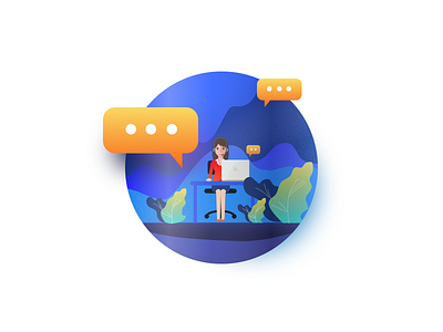 Customer support illustration bright business chat clean colour customer design illustrated illustration sketch support