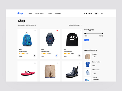 shop Website UI by Sreerag Nath on Dribbble