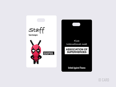 ID card design branding branding design card character character art clean deadpool event idcard marvel tag vector visiting