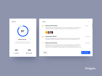 Dashboard widgets overview admin clean dashboard overview panel sketch status timeline ui uikit ux web