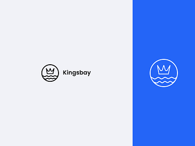 king and bay logo design app brand branding clean design flat icon illustration logo typography vector