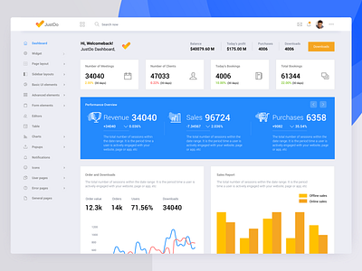 Jusdo- New Sales Analytics Dashboard admin app chart clean dashboard graph hr sketch survey tracking typography ui webapp webdesign wizard