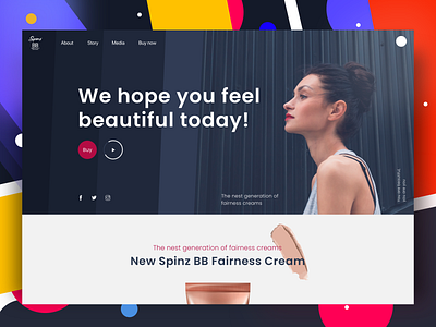 Spin Landing page design beauty branding business color colorful corporate desktop fashion hamepage illustration interface landing page lifestyle logo product ui user web webdesign website