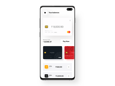 Budget section for credit card app android app balance bank bank app banking clean concept credit credit card creditcard balance dashboard design logo money money transfer online typography ui web