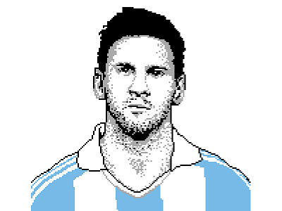 messi argentina barcelona design digitalart football illustration messi photoshop pixel pixel art pixelart portrait print
