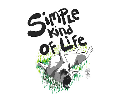 simple animal design digitalart dog hand drawn handlettering illustration pet photoshop print pug typography wacom