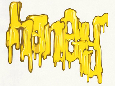 Honey type digital painting graffiti honey illustration lettering painting photoshop type typography