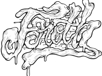 Froth drips froth graffiti ink lettering script typography