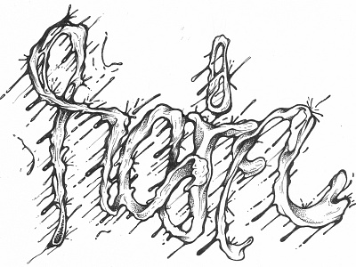 Rain black drips graffiti handtype illustration ink lettering rain typography white