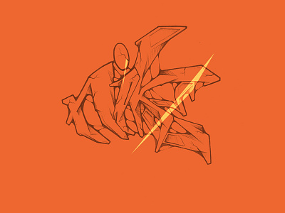 Nike design graffiti illustration lettering nike orange type typography