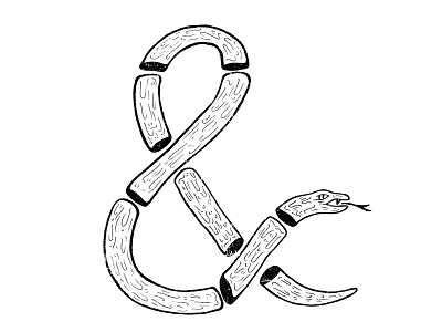 Ampersnake ampersand drawing illustration lettering snake type typography