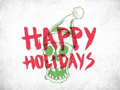 Happy Holidays design handtype illustration lettering skull typography