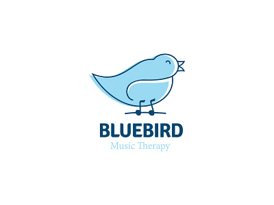 Bluebird Music Therapy logo bird design illustration logo music