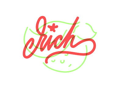 Rich character drawing green illustration lettering red rich type typography