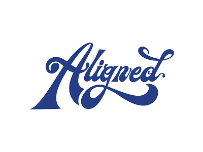Aligned aligned blue handtype lettering orante type typography vector