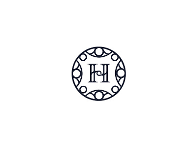 H Monogram black custom design h illustration logo monogram ornate type white