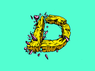 D aqua art d design illustration lettering pink type typography yellow