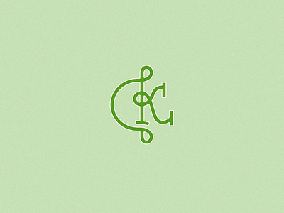 CK monogram ck custom type design green lettering monogram typography vector