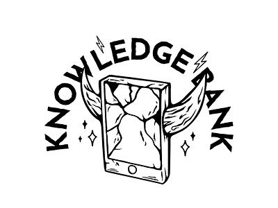 Knowledge Bank blackandwhite design illustration iphone logo logodesign vector