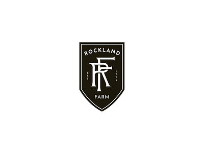 Rockland Farm crest black branding design logo monogram type typography vector white