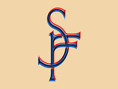 SF monogram logo customtype design lettering ligature logo monogram typography