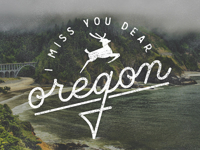 Oregon, I miss you icons landscape lettering oregon pdx portland typography vegan vintage