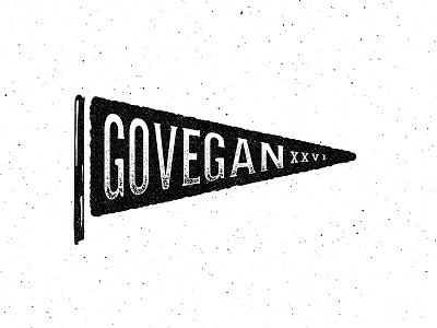 Go Vegan flag food logo motivational retro texture trend typography vegan vintage