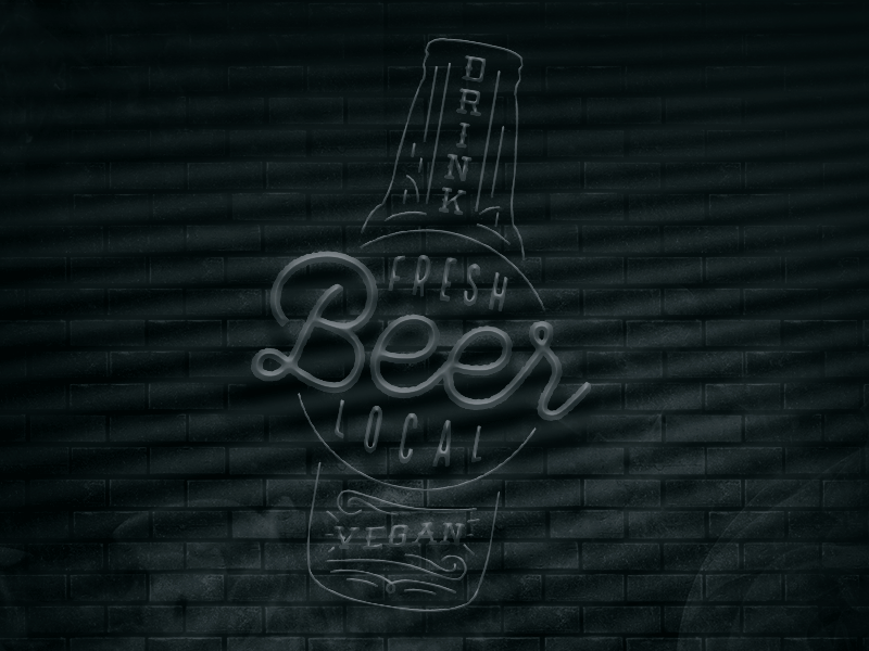 Neon Beer beer branding logo neon retro sign vegan vintage