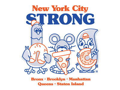 NYC Strong bagel charity covid donate donut fundraiser new york new york city nyc pigeon pizza pretzel rat squirrel strong