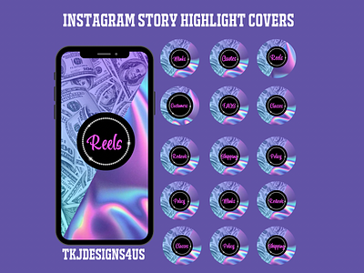 💜Instagram Money Highlight Covers app branding canva png canva template design editable icons graphic design icons ig highlights instagram highlights money icons revamp ig