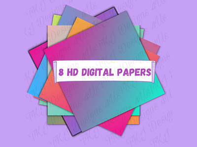 🌸 HD Gradient Digital Papers 3d branding canva png digital papers gradient digital paper graphic design png formatted scrapbook paper
