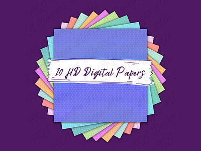 💜 HD Rainbow Digital Papers branding canva png design design resources digital papers graphic design scrapbook papers