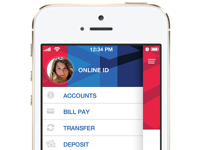 Bank of America Mobile app bank bank of america branding ios iphone menu mobile redesign